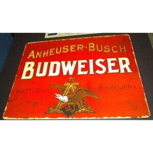Anheuser Busch Budweiser Tin Metal Sign Man Cave Garage Bar Decor 12"x15"